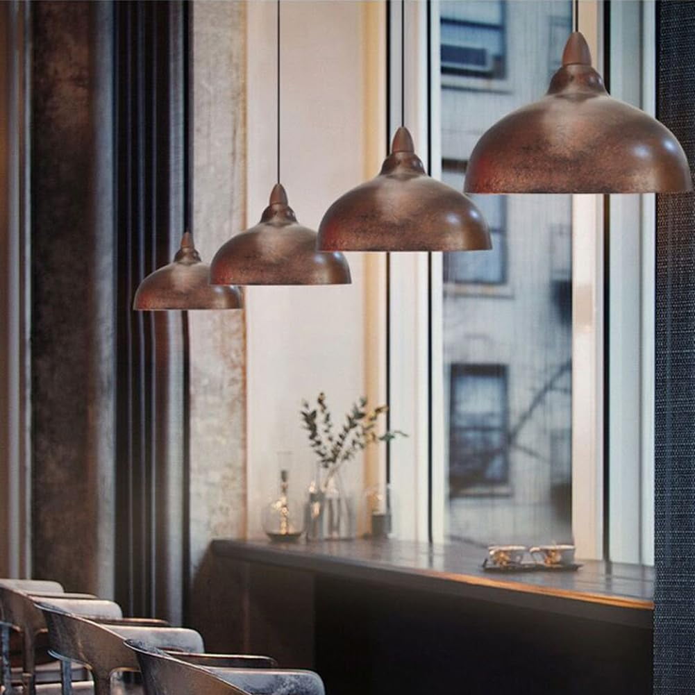 Retro Colorful Metal Pendant Light Fixture for Dining Room, Vintage Rustic Pendant Lighting for Kitchen Island, Industrial Style Pendant Lamp, Simple Farmhouse Pendant Light for Bedroom
