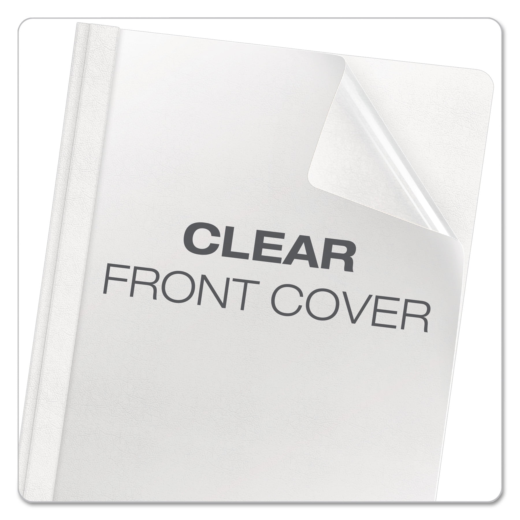 Oxford, OXF58804, Premium Clear Front Report Covers, 25 / Box, White,Clear