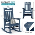 thumbnail image 6 of SUUNYN Set of 4 Outdoor Rocking Chairs, HDPE Porch Rockers for Patio Deck, All-Weather, 380lbs Load, Navy, 6 of 9