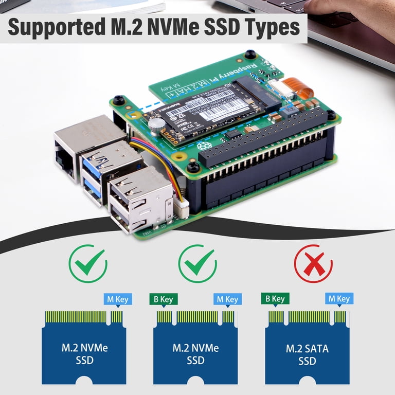 52Pi Metal Case for Raspberry Pi 5,with M.2 HAT+ and Raspberry Pi