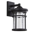 thumbnail image 5 of JONATHAN Y Campo 7.75" Outdoor Wall Lantern Crackled Glass/Metal Integrated LED Wall Sconce, Black, 5 of 6