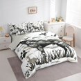thumbnail image 2 of Homewish Camo Labrador Retriever 7-Piece Twin Bedding,Vintage Dog Paws Duck Bedding Comforter Set,White,Light Gray Reversible, 2 of 8