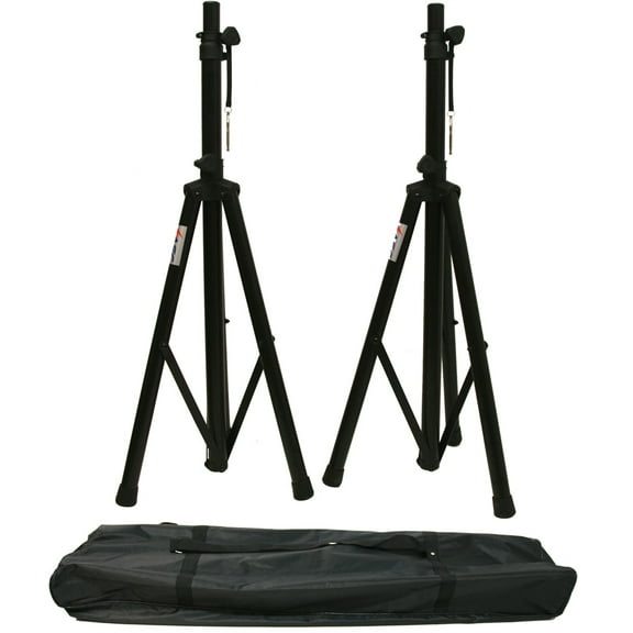 DJ Pa Speaker Universal Adjustable Height Tripod Stands & Nylon Carry Bag