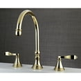 thumbnail image 2 of Kingston Brass KS2342DFL NuFrench Two-Handle Deck Mount Roman Tub Faucet, Polished Brass, 2 of 5