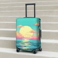 thumbnail image 4 of Cauagu Retro Palm Beach Sunset Print Travel Luggage Cover,Travel Dust-proof Suitcase Cover Softside Suitcase Protector for 18-32inch,Not Included Suitcase, 4 of 8