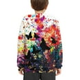 thumbnail image 4 of Xoenoiee Hooded Sweatshirt Splatter Watercolor Butterfly Print Pullover Hoodies for Kids Long Sleeve Tops Fall Winter Sportwear Cosy Activewear with Kangaroo Pocket for Workout, S, 4 of 7