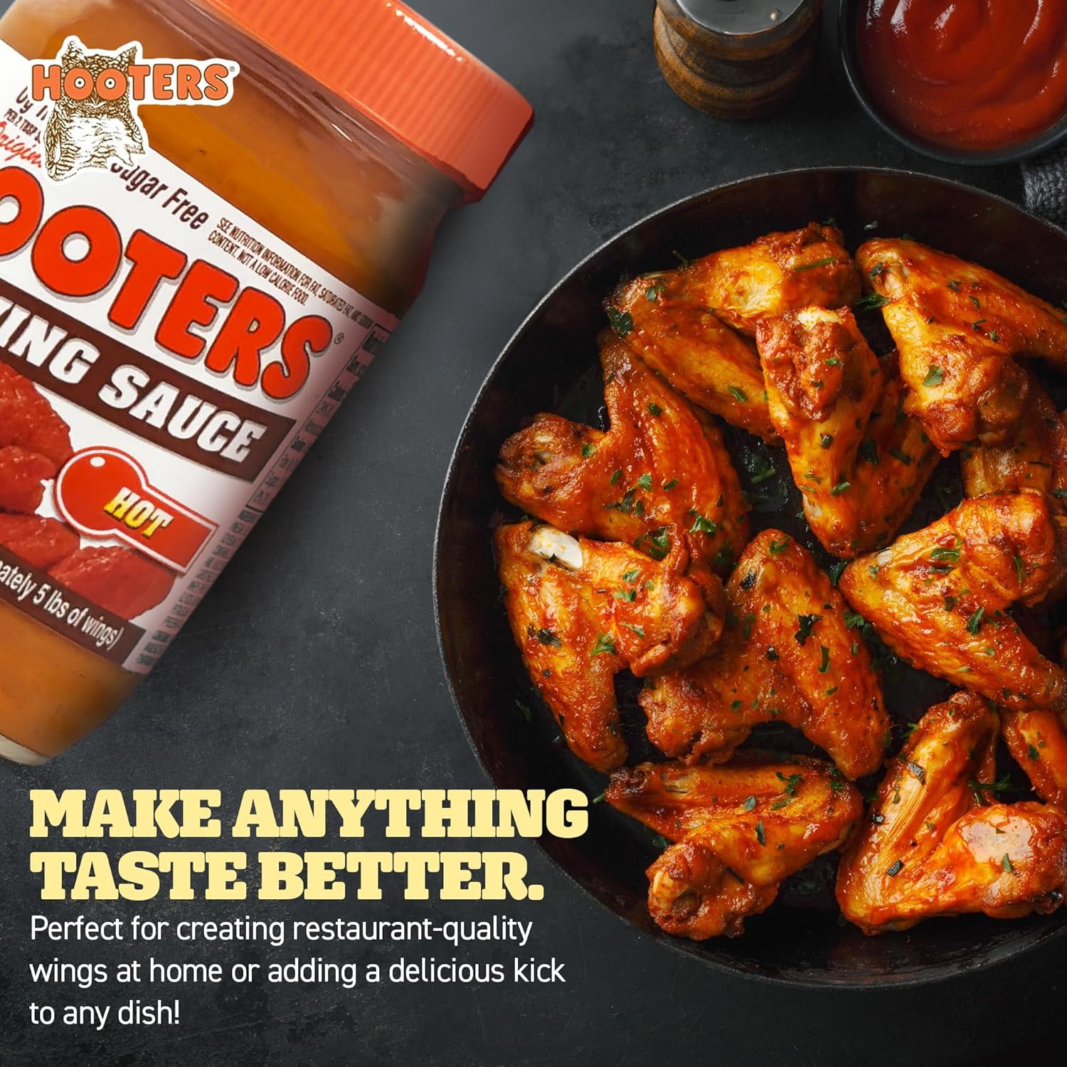 Hooter's Wing Sauce Hot, 12 OZ (Pack of 6)