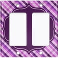 thumbnail image 6 of Metal Light Switch Plate Outlet Cover Vintage Purple Plaid Frame Wallpaper WAL038, 6 of 13