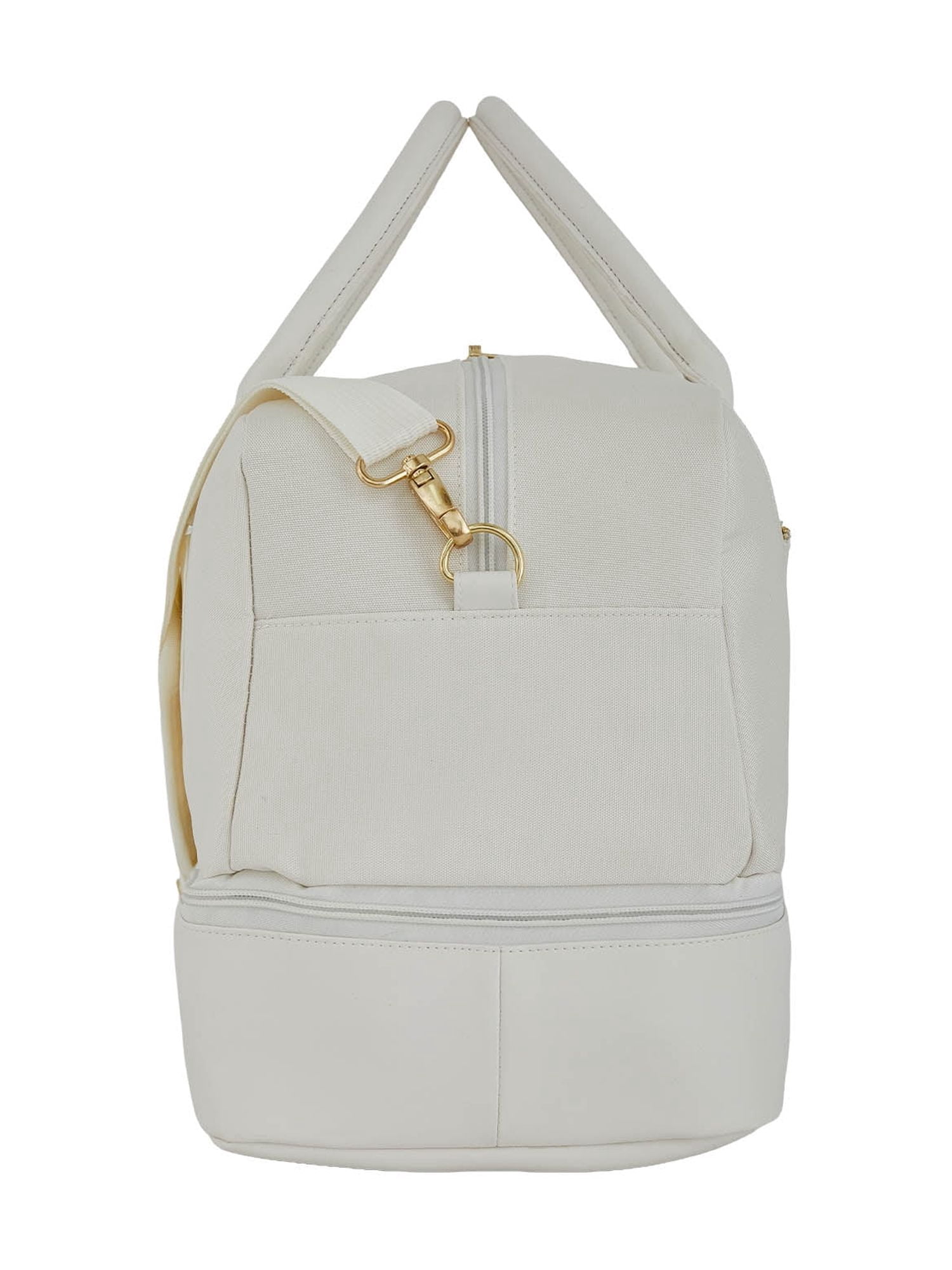 Protege 20” Drop Bottom Weekender Duffel Bag for Travel, Polyester Material, Carry-On Travel Bag, White