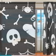 thumbnail image 2 of Splicing Pattern Halloween Pumpkin Ghost Semi Sheer Curtains Window Voile Drapes Panels Treatment-55X84in for Living Room Bedroom Kids Room, 2 of 4