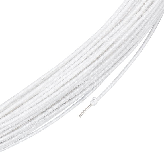 Iron Wire with Cotton Coated White 20 Gauge 0.8mm about 65.62 Feet(20m)/Bundle