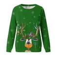 thumbnail image 4 of miqiqism Merry Christmas Shirt for Women Comfy Crewneck Funny Reindeer Graphic Sweatshirt Juniors Casual Holiday Long Sleeve Tops Slim Fit Tunic Blouses,G#01_Green,X-Large, 4 of 4