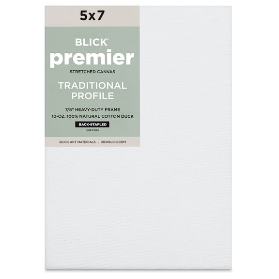 Blick Premier Stretched Cotton Canvas - Traditional Profile, Back-Stapled, 5" x 7"
