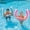 Pink, Blue, variant on 2 pcs 30 x 24 inch inflatable arc-shaped swimming pool floats, inflatable swimming pool floats, suitable for adults, in  striped colors, suitable for summer parties and beach water use.