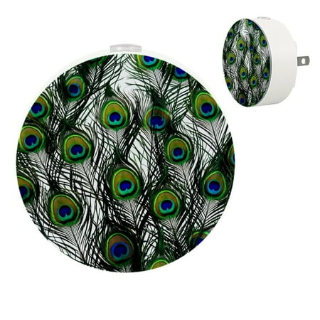 

Night Light Night Lights Plug into Wall 2-Pack Nightlight Plug in Night Light Dusk to Dawn Night Lamp Led Night Light for Adults Kids Room Peacock Feather Retro