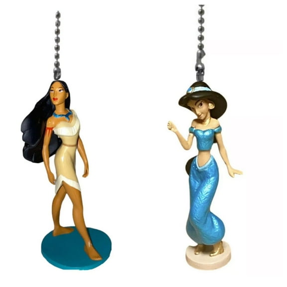 Princess Pocahontas & Jasmine PVC Fan Lamp Light Pull Chain Figure Figurine New