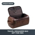 thumbnail image 4 of Toiletry Bag for Men, Small Leather Travel Pouch Bag with Hanging hook,Travel Essentials Dopp kit, Men's Shaving Grooming Kit,Gifts for Father, Dad, Boyfriend, Grandpa, Shaving Kit, 4 of 7
