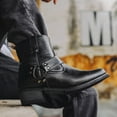 thumbnail image 4 of Cowboy Boots For Men Outdoor Zipper Non-Slip Wear-Resistant Heel Classic Short Boots Fall Winter Traditional Boots, 4 of 4