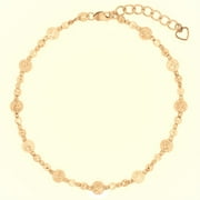 Decadence 14k Yellow Gold Diamond Cut Bead 7.5" Bracelet with 1 inch Extender