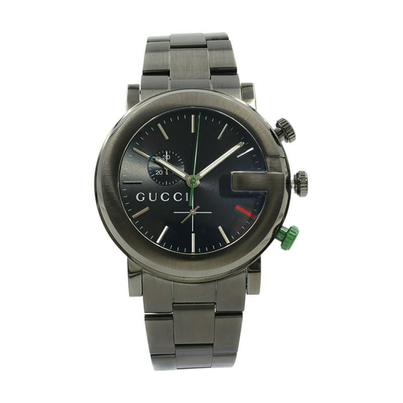Pre-Owned Gucci G-Chrono Black Dial PVD Quartz Mens Watch YA101331 (Good)