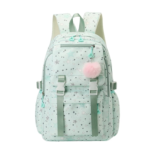 Women Laptop Backpack, Large Capacity Aesthetic Daypack with Pendant,Cute School Backpack for Travel, Outings, Picnics
