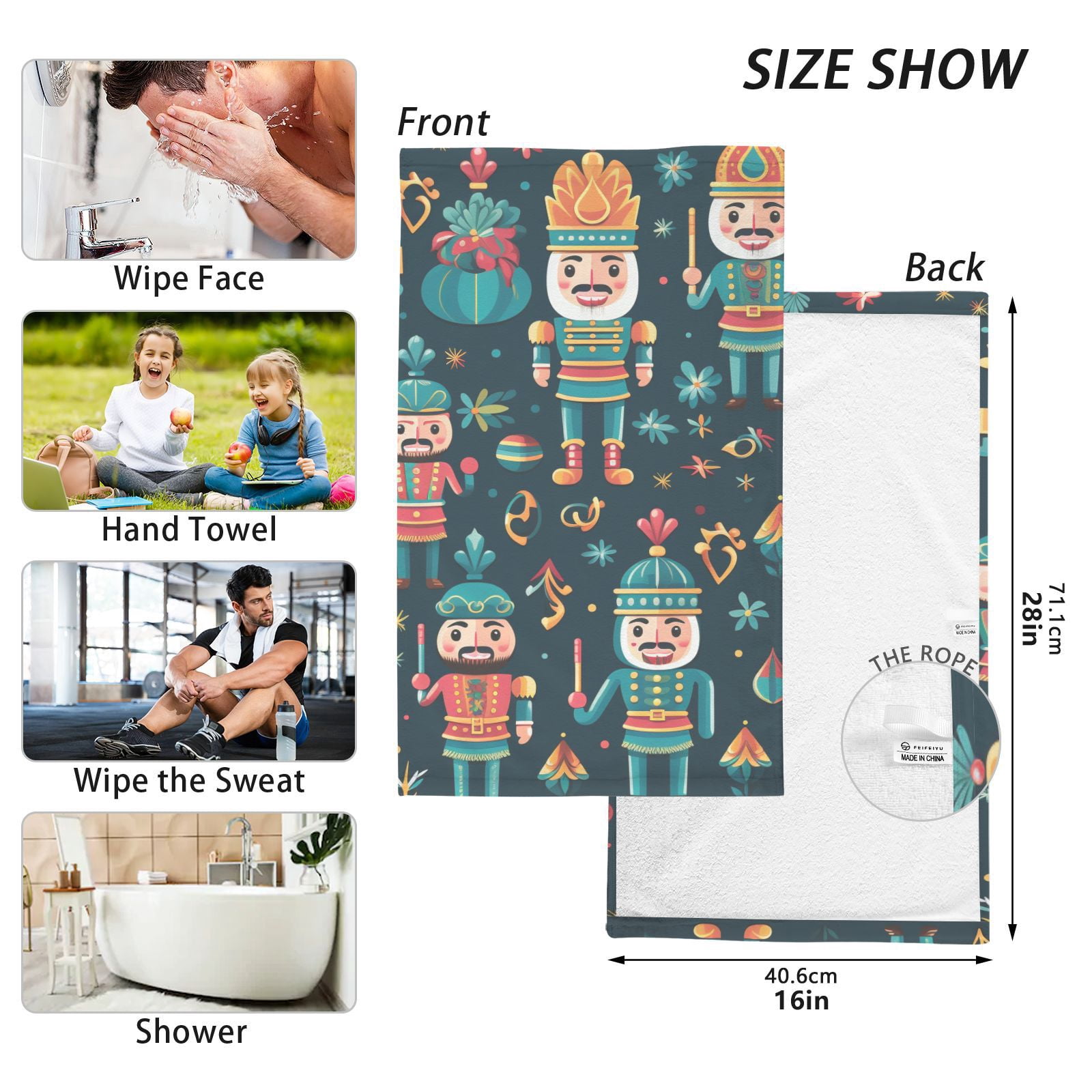 Cartoon Villain Hand Towels Cotton Bath Towels Large Face Towels Absorbent for Bathroom 2 Packs