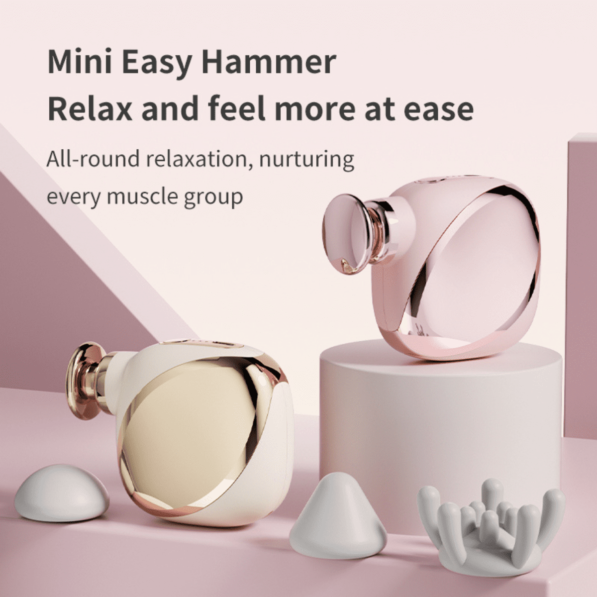 Harmo touch mini Massge Gun with 3 Massage Heads; Percussion Deep Tissues Muscle Massager; Portable Handheld Massager for Home, Gym, Office, Outdoors; Golden