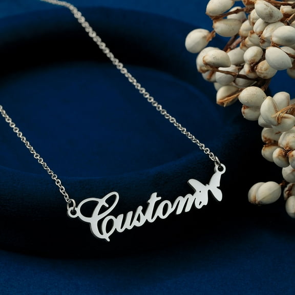 Personalized Butterfly Custom Name Necklace Stainless Steel Chain Customized Initial Alphabet Pendant Choker Jewelry Gift