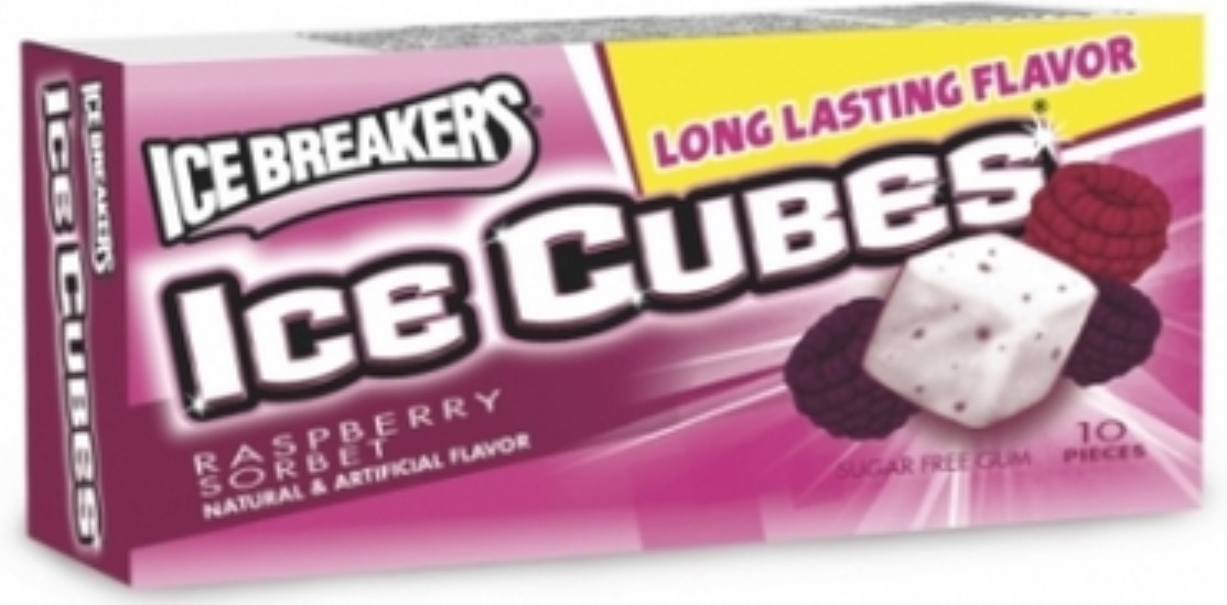 Ice Breakers Ice Cubes Raspberry Sorbet Gum 8 packs (10 ct per pack
