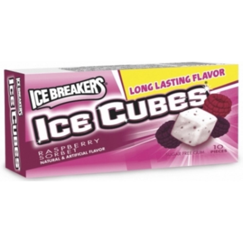 Ice Breakers Ice Cubes Raspberry Sorbet Gum 8 packs (10 ct per pack ...