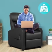 MCQ Recliner Sofa with Vibration Massage, Adjustable Footrest Chair for Lounge Bedroom, Black
