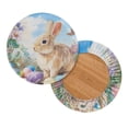 thumbnail image 2 of Renewold Bar Stool Covers 12"-14" Irish Round Bar Stool Seat Slipcover Stretch Washable Bathroom Vanity Seat Stool Covers for Home Office Easter Decor, 2 Count, Retro Bunny Egg Blue Sky, 2 of 6