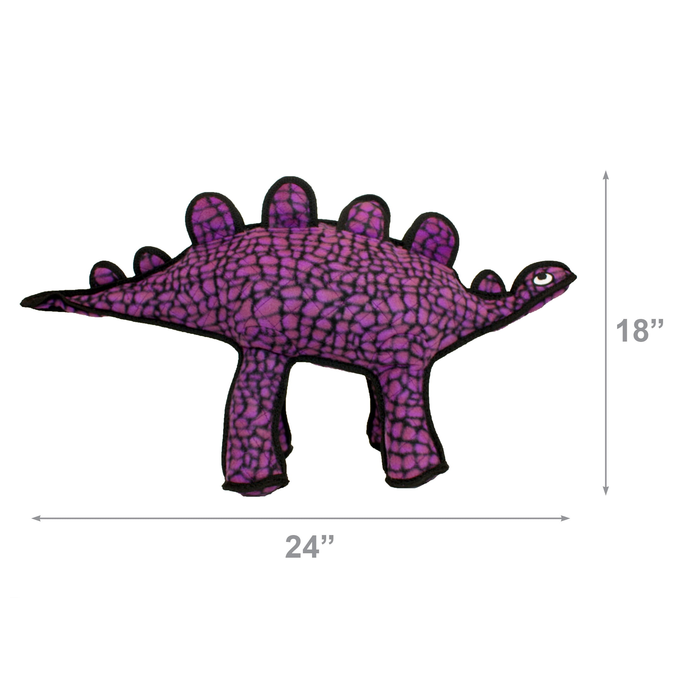 Tuffy Dinosaur Stegosaurus Durable Plush Squeaker Dog Toy