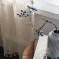 thumbnail image 5 of Vireellx Boho Curtains for Bedroom, Cream Hollow Crochet Stripes and Florals Print Cotton Linen Fabric Patchwork, Bohemian Beige Tassel Semi-Blackout Window Panel Farmhouse Drape, 5 of 7