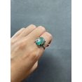 thumbnail image 2 of Copper Turquoise Ring-925 Silver Ring-Round Turquoise Ring-Cabochon Gift Ring, 2 of 6