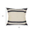 thumbnail image 3 of 26" X 26" Ensign Blue White And Linen 100% Cotton Striped Zippered Pillow, 3 of 10
