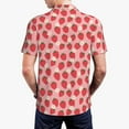 thumbnail image 3 of Balery Strawberry And Flowers Printed Men’s Short Sleeve Polo Shirt, Midweight Men's Shirt,Golf Polo shirts -XX-Large, 3 of 8