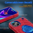 thumbnail image 5 of Dteck for iPhone 15 Case with Screen Protector (2 Packs), Military Grade Drop Protection Shockproof Protective Phone Case with Rotating Ring Stand for iPhone 15,Red+Blue, 5 of 6