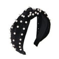 thumbnail image 2 of Velvet Pearl Headband Gold Velvet Pearl Knotted Headband Hair Accessories Hair Care Black, 2 of 2