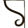 thumbnail image 4 of Ekena Millwork 1 1/2"W x 10"D x 12"H Ashford Single, Wrought Iron Bracket, (Single center brace), Antiqued Bronze, 4 of 8
