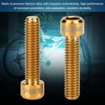 thumbnail image 4 of Tornillos de pinza de freno de aleación de titanio dorado M6 x 25 mm para bicicletas de montaña: actualización de alto rendimiento, 4 of 8