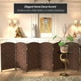 thumbnail image 2 of Red Lantern 3 ft. Short Diamond Weave Fiber Folding Screen - Dark Mocha - 6 Panel, 2 of 7