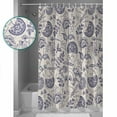 thumbnail image 4 of Farmhouse Purple Floral Shower Curtain, 72" x 72", Linen Boho Flower Rustic Country Waterproof Bathroom Curtain Washable Shower Curtain Set with 12 Hooks, 4 of 6