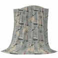 thumbnail image 6 of Blue Grey Seaports Blanket Soft Cozy Warm Throw Blanket for Couch, Plush Fuzzy Flannel Fleece Blankets for Sofa, Vintage Ocean Anchor Shark Lighthouse Bed Blankets Lightweight Gifts for Men, 30"x40", 6 of 9