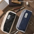 thumbnail image 4 of JeashCHAT Big Capacity Pencil Case Large Pencil Pouch Stationery Pen Bag for Men Women, Navy, 4 of 5