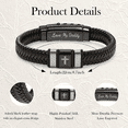 thumbnail image 3 of VEEDOFA Men's Triple Braided Leather Bracelet, Engraved "Love My Daddy", Father's Day Gift for Dad, 3 of 6