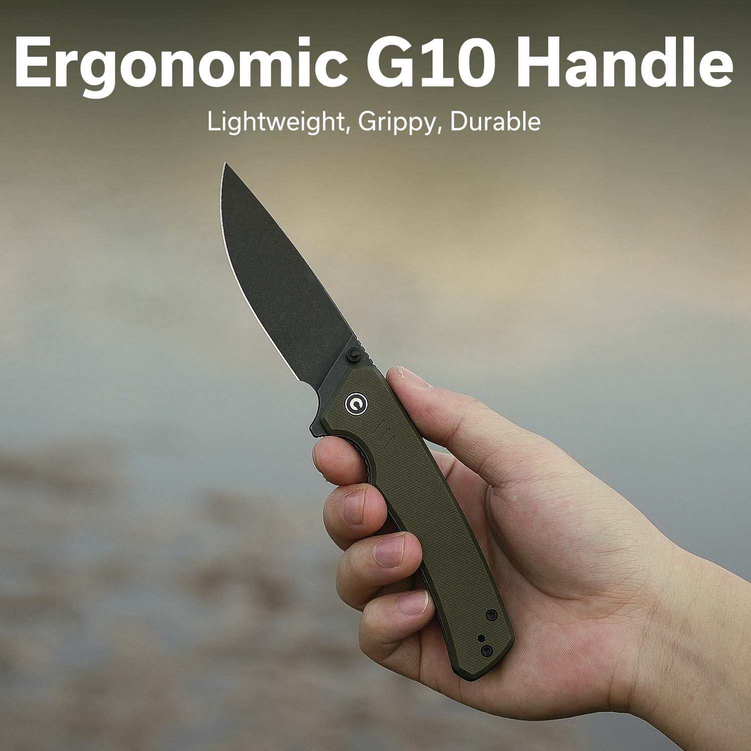 CIVIVI Merit Pocket Knife, Folding Knife with 3.28" 14C28N Blade G10 Handle, Lightweight Knife with Reversible Pocket Clip for Camping Hiking Indoor & Outdoor, C24012-2, OD Green
