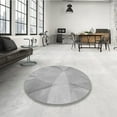 thumbnail image 4 of Ahgly Company Machine Washable Indoor Round Transitional Silver Gray Area Rugs, 5' Round, 4 of 7