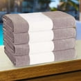 thumbnail image 3 of Superior Cabana Striped 4-Piece Oversized Cotton Beach Towel Set, Light Grey, 3 of 8