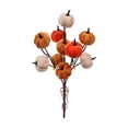 thumbnail image 2 of Lilixerw Halloween Pumpkin Pick Stem Decoration, Multi‑Head Artificial Pumpkin Spray with Orange, Brown and Cream Tone, for Vase, Centerpiece and Floral Arrangement, 13.38x7.87 inch, 2 of 7